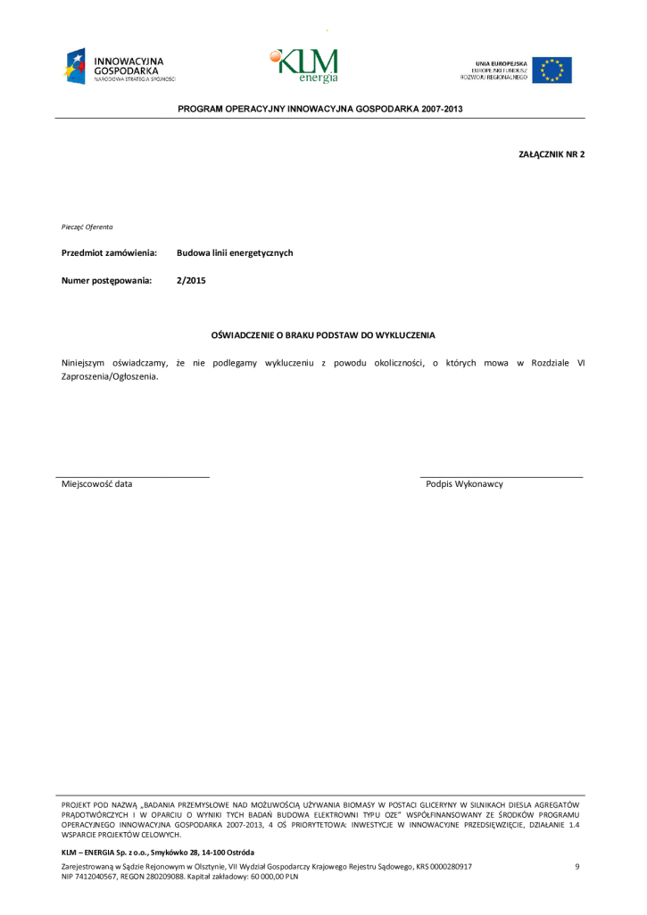 ZAPYTANIE OFERTOWE nr 2/2015 strona 9